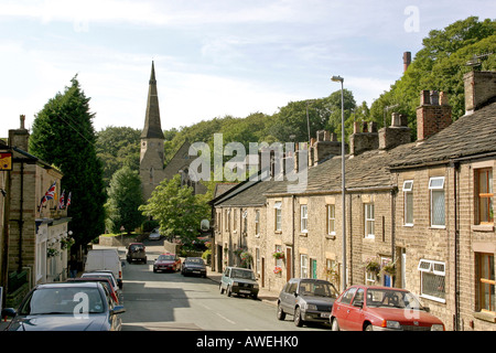 England Cheshire Bollington Palmerston Street with former United Reformed church converted to housing Stock Photo