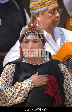 Mapuche Indians performing a dance, San Pedro de Atacama, Región de ...