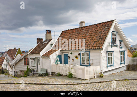 Beautiful old wooden houses in Old Stavanger, the historic centre of Stavanger (European Capital of Culture 2008), Norway, Euro Stock Photo