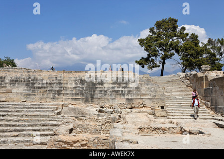 Amphitheatre, Phaistos Palace ruins from the Minoan period, Crete, Greece, Europe Stock Photo