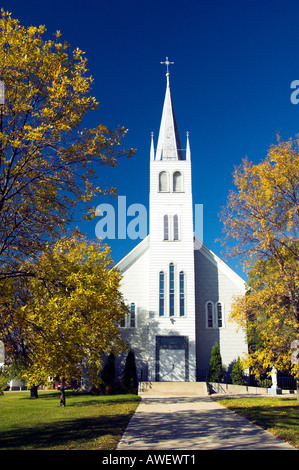 The Paroisse De Saint Leon Roman Catholic Church in St Leon Manitoba Canada Stock Photo