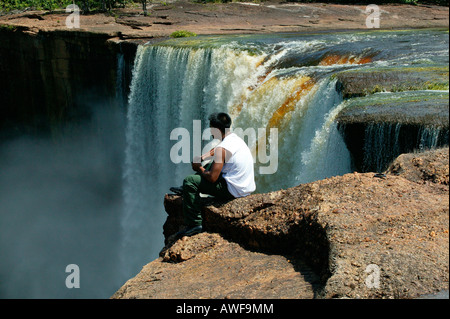 Visitor, Kaieteur Waterfalls, Guyana, South America Stock Photo