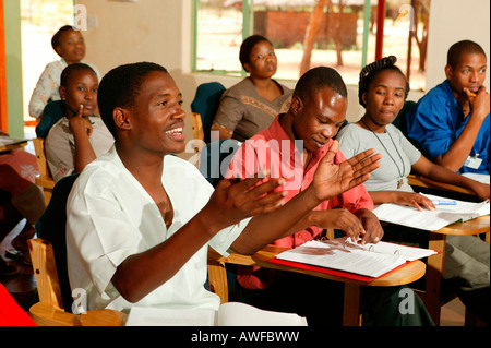 Students during a lecture, Woodpecker Seminar, Francistown, Botswana, Africa Stock Photo