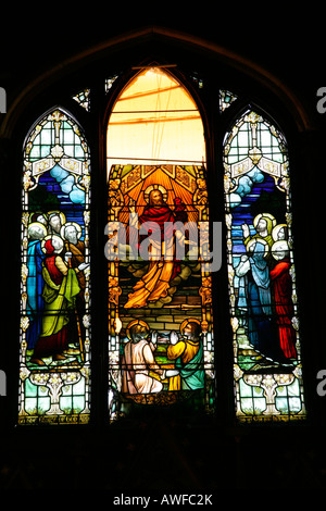 Stained-glass window, St. Andrew Presbytery Church, Georgetown, Guyana, South America Stock Photo