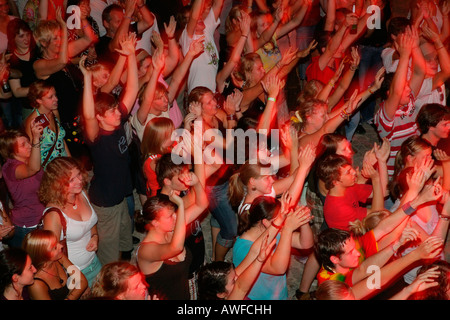 Audience at a reggae concert in Muehldorf am Inn, Upper Bavaria, Bavaria, Germany, Europe Stock Photo