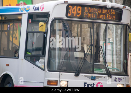 First bus company service 349 at Pembroke town Pembrokeshire Stock Photo