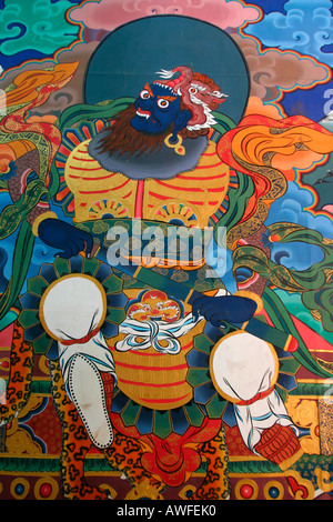 Painting showing Guru Rinpoche, Bhutan Stock Photo