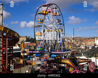 SCARBOROUGH NORTH YORKSHIRE UK September The Luna Park Funfair at the end of Marine Drive in front of the Old and East Harbour Stock Photo