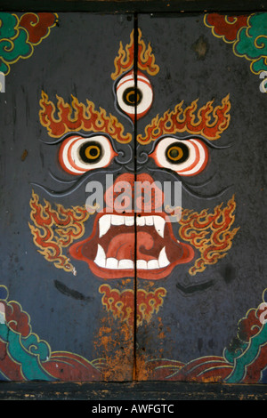 A bhutanese painting to decorate monasteries, Bhutan Stock Photo
