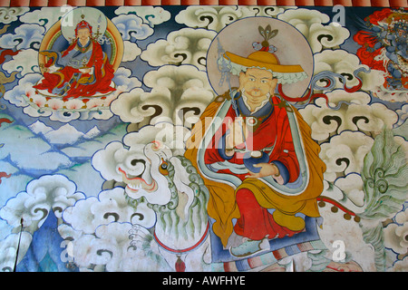 A bhutanese painting to decorate monasteries, Bhutan Stock Photo