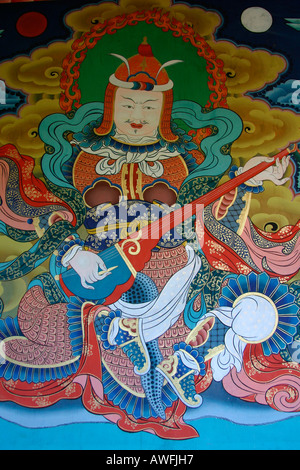 A bhutanese painting to decorate monasteries, Bhutan Stock Photo