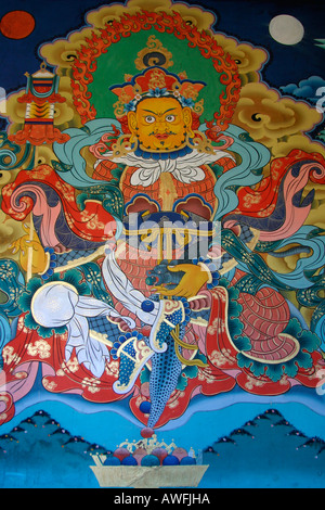 A bhutanese painting to decorate monasteries, Bhutan Stock Photo