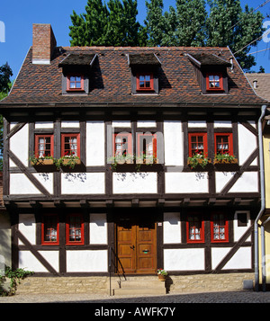 Fachwerk-style house in Erfurt, Thuringia, Germany, Europe Stock Photo