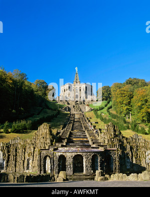 View of the Hercules Statue at the top of Bergpark Wilhelmshoehe (Wilhelmshoehe Hill-Park), Kassel, Hesse, Germany, Europe Stock Photo