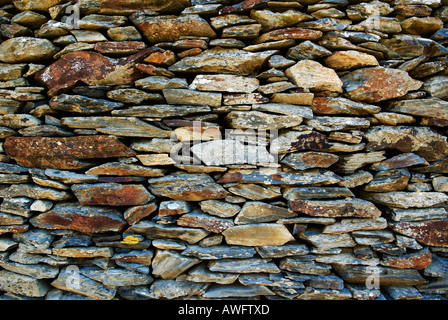 Stone wall in Cadaques, Catalonia, northern Spain Stock Photo