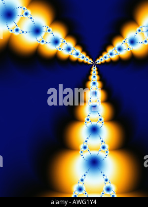 Three branched fractal information highway bridge Stock Photo