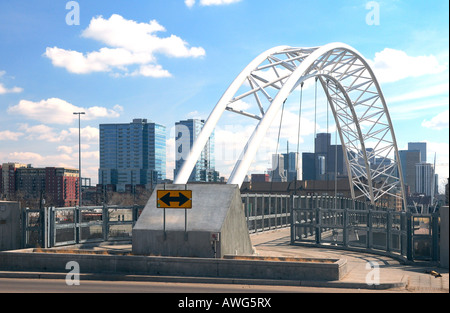 Highland pedestrian Bridge support in Lower Downtown Denver Colorado USA Stock Photo