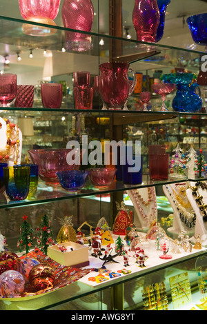 Murano glassware, Venice, Italy, in shop window Stock Photo