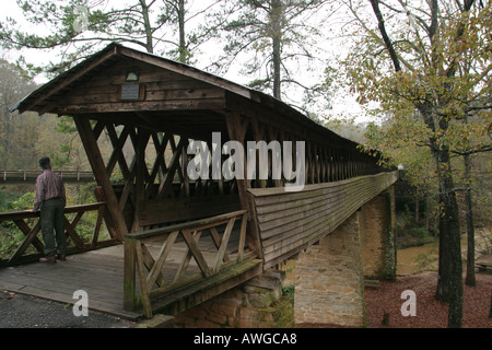 Alabama Cullman County,Clarkson Covered Bridge,overpass,link,connection,built 1904,visitors travel traveling tour tourist tourism landmark landmarks c Stock Photo