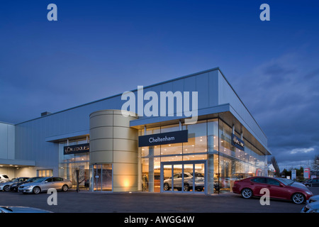 Lexus Car showroom at night Stock Photo