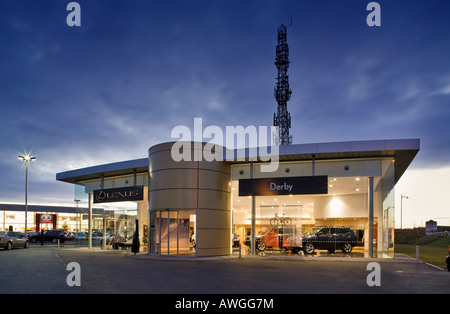 Lexus Car showroom at night Stock Photo