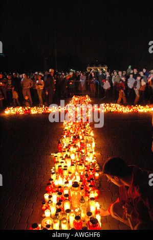 Warsaw, Poland   mourning after John Paul II's death. Pilsudski Square after Pope funeral. Stock Photo