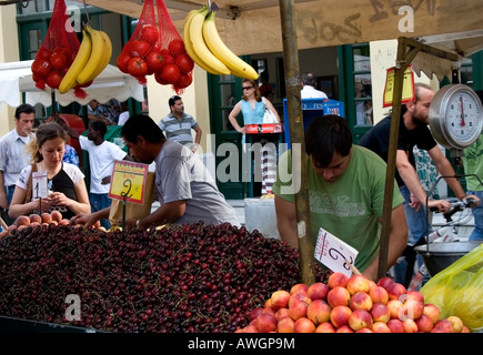 Fruit sellers at Monastiraki in Athens, Greece Stock Photo