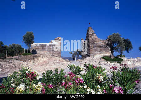 Turkey, Aegean Region, Bodrum, Mausoleum of Halicarnassus, scant remains of one of the Seven Wonders of the Ancient World Stock Photo