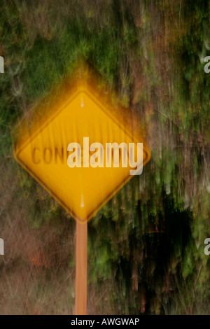 Warning Congested Sign Warning sign for congestion of traffic on the interstate Stock Photo ...