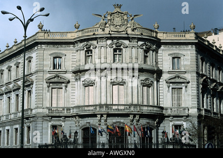 Spain, Madrid, Paseo de Recoletos, Casa de América, Neo-Baroque façade of Palacio de Linares, housing cultural center Stock Photo