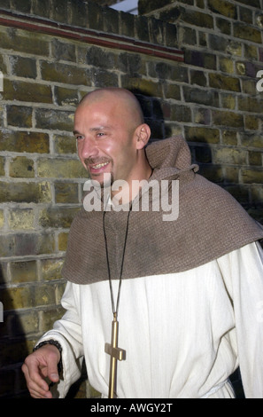 Gianluca Vialli the Italian footballer arrives at a party in Chelsea dressed as a monk UK Stock Photo