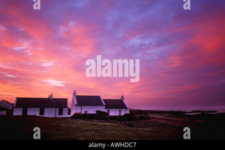 Sunset over Kearney Village Portaferry Co Down Northern Ireland Stock Photo