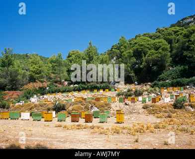 Beehives Skyros Greek Islands Greece Hellas Stock Photo