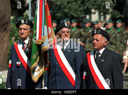 Veterans at the 60th Anniversary of the Warsaw Uprising, Warsaw, Poland Stock Photo