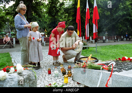 People at the 60th Anniversary of the Warsaw Uprising, Warsaw, Poland Stock Photo