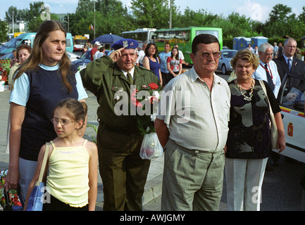 People at the 60th Anniversary of the Warsaw Uprising, Warsaw, Poland Stock Photo