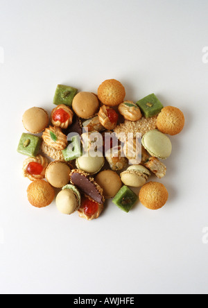 Pile of little pastries and sweets Stock Photo
