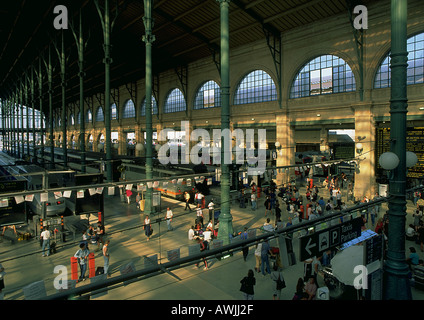 Interior of train station, Gare du Nord, Paris, France Stock Photo