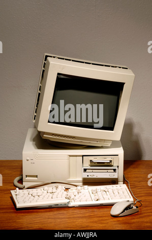 Old broken computer Stock Photo