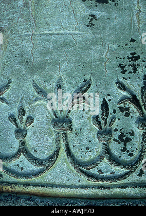 Floral motif in bronze, close-up Stock Photo