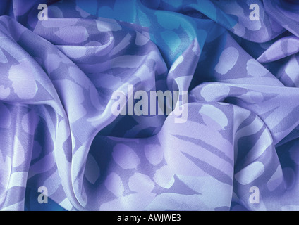 Folds in patterened fabric, close-up, full frame Stock Photo