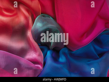 Multicolored fabrics, close-up, full frame Stock Photo