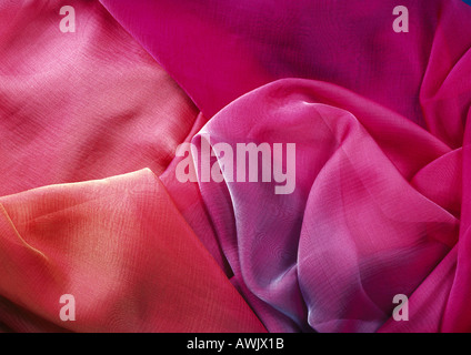 Pink-toned chiffon, close-up, full frame Stock Photo