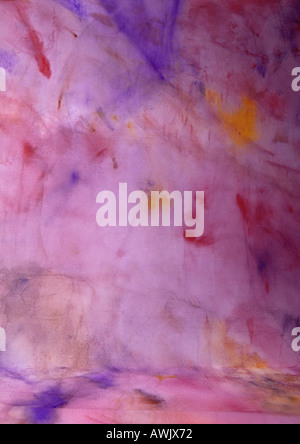 Fabric with multi-colored paint splotches, close-up, full frame Stock Photo