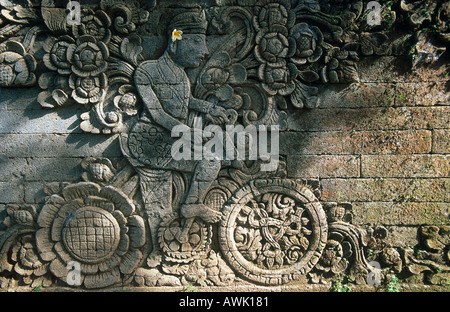 Close-up of relief of bicycle, Kubutambahan, Pura Maduwe Karang Temple, Kubutambahan, Bali, Indonesia Stock Photo