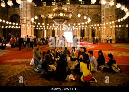 tourists in a mosque in Cairo Stock Photo