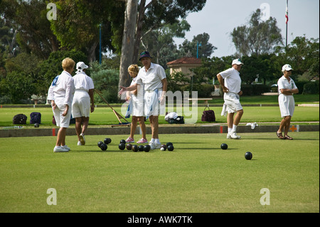 People bowling San Diego, Lawn Bowling Club California, USA Stock Photo ...