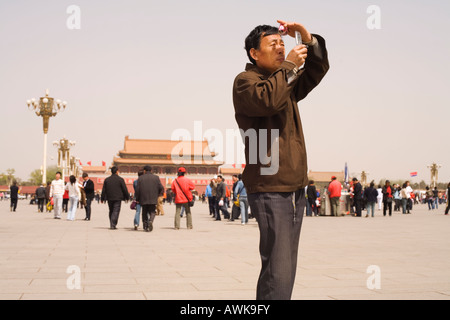 Taking pictures in Tianamen Square, Beijing, The People's Republic of China Stock Photo