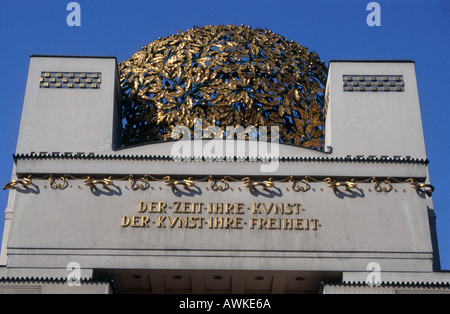 Low angle view of building with golden cupola, Vienna, Austria Stock Photo