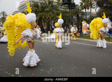 Lady Dancers at the Nice Carnaval 2008 Stock Photo